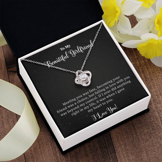 Gift For Girlfriend "Meeting You Was Fate" Knot Necklace