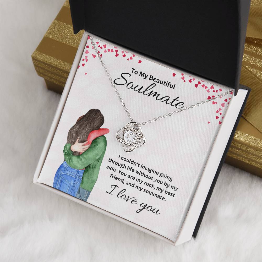 To My Soulmate "You Are My Rock" Knot Necklace