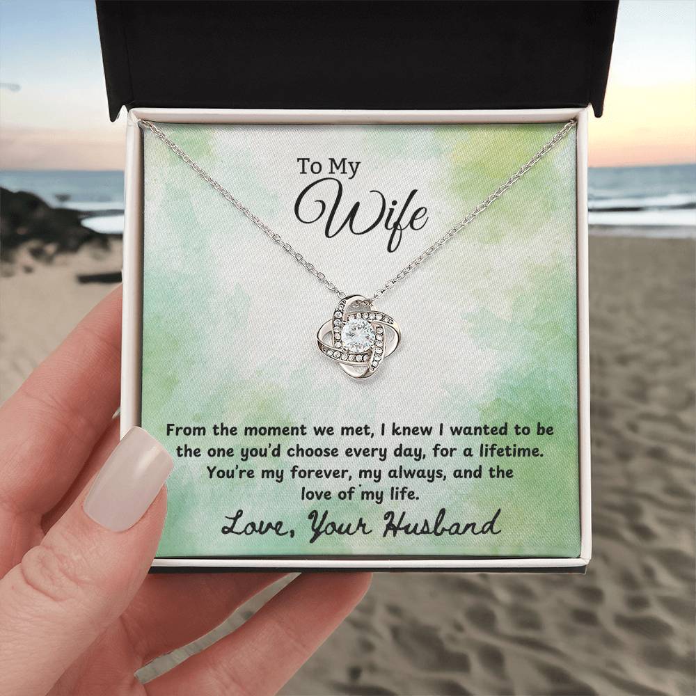 Gift For Wife "You're My Forever" Knot Necklace