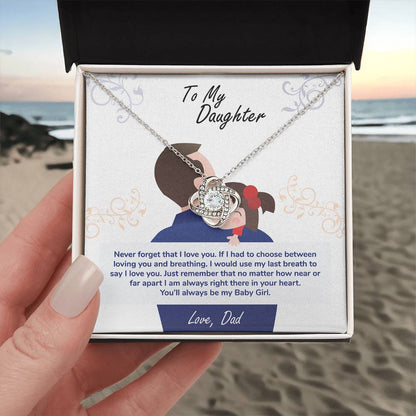 To My Daughter "You'll Always Be My Baby Girl" Knot Necklace
