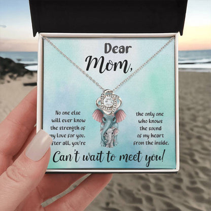 Dear Mom "Can't Wait To Meet Your" Knot Necklace