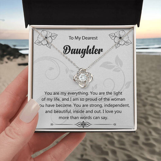 To My Dearest Daughter "You Are My Everything" Knot Necklace