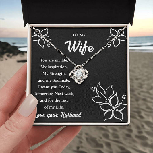 To My Wife "You Are My Strength" Knot Necklace
