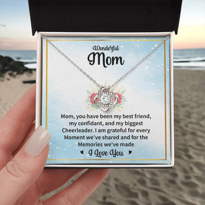 Wonderful Mom "Grateful For Every Moment" Knot Necklace