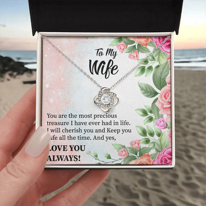 To My Wife "You Are The Most Precious Treasure" Knot Necklace