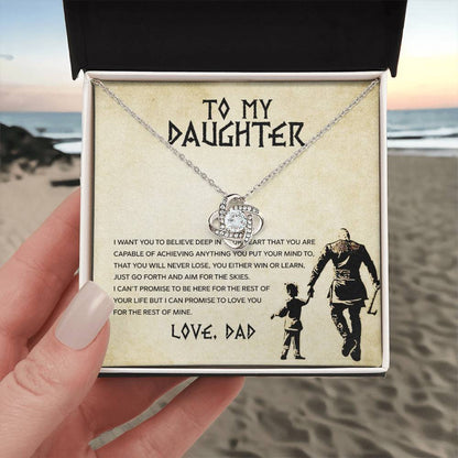 To My Daughter "You Will Never Lose" Knot Necklace