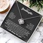 To My Granddaughter "Remember Who's Granddaughter You Are" Knot Necklace