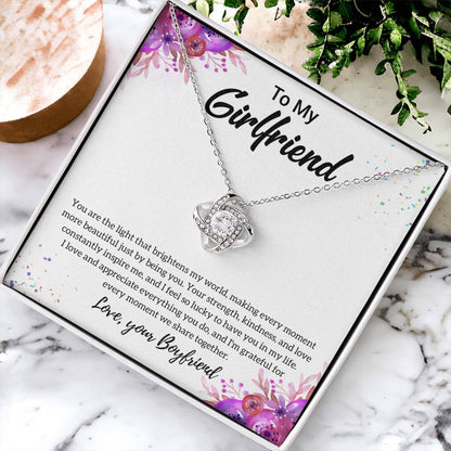 Gift For Girlfriend "I Feel So Lucky" Knot Necklace