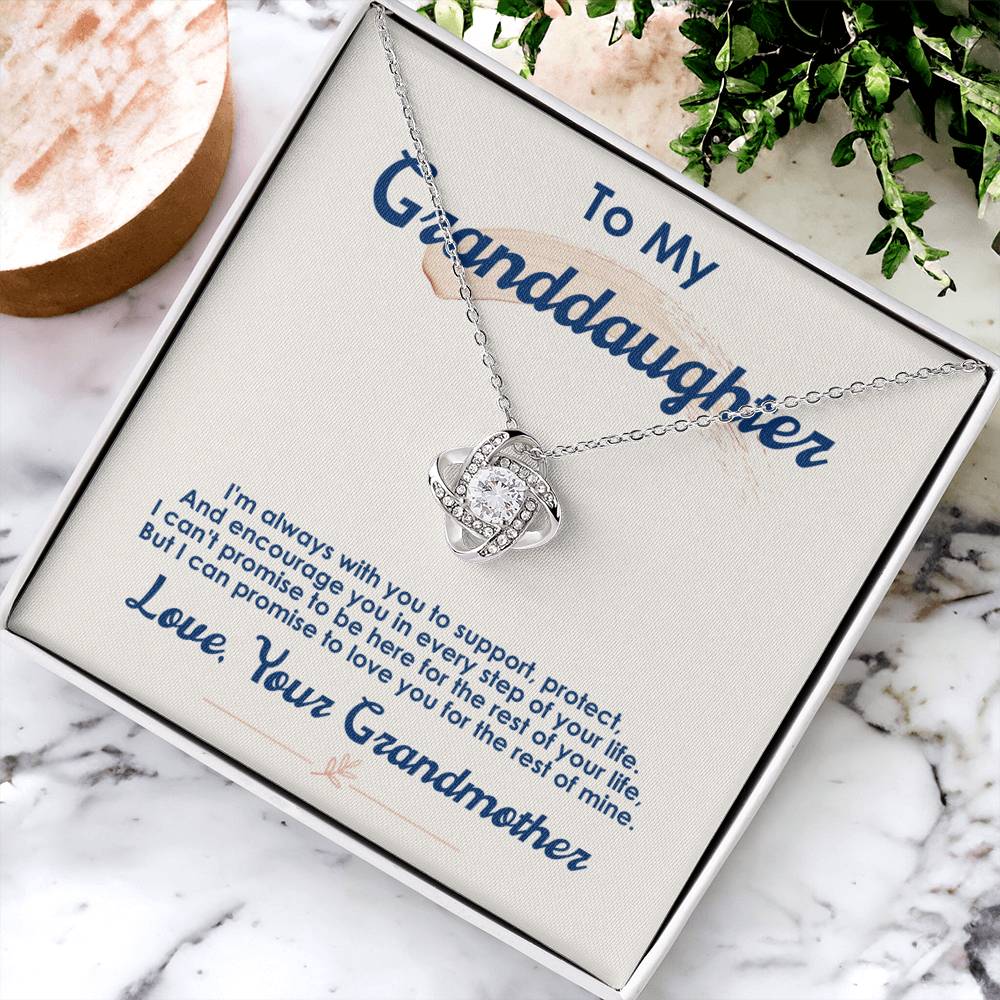 To My Granddaughter "I Love You For The Rest Of My Life" Knot Necklace