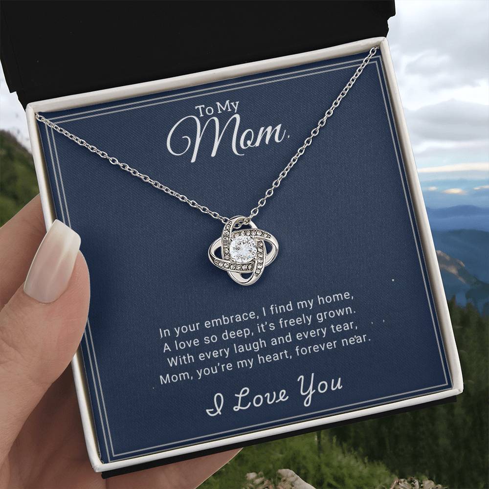 Gift For Mom "You're My Heart" Knot Necklace