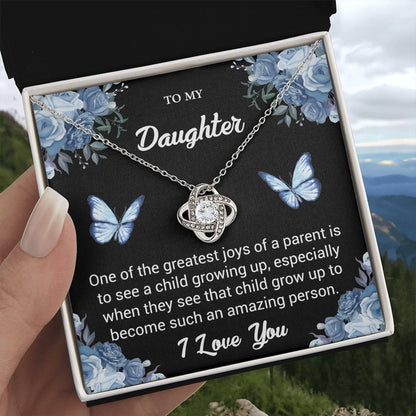 To My Daughter "One Of The Greatest Joys" Knot Necklace