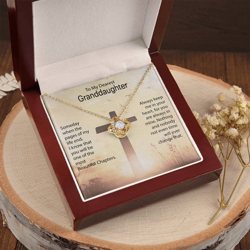 To My Granddaughter "Always Keep Me In Your Heart" Knot Necklace
