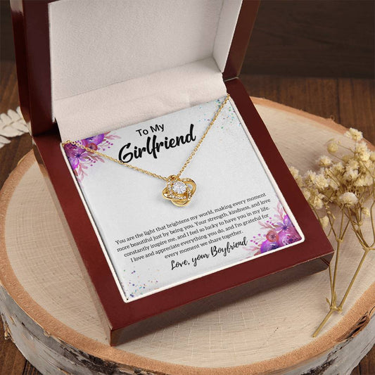 Gift For Girlfriend "I Feel So Lucky" Knot Necklace
