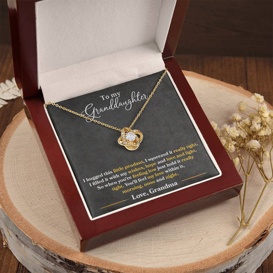 To My Granddaughter "You'll Feel My Love Within This" Knot Necklace