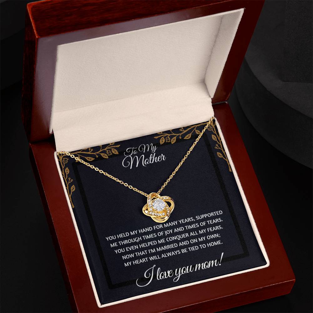 Gift For Mom "You Held My Hand" Knot Necklace