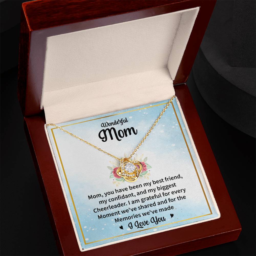 Wonderful Mom "Grateful For Every Moment" Knot Necklace