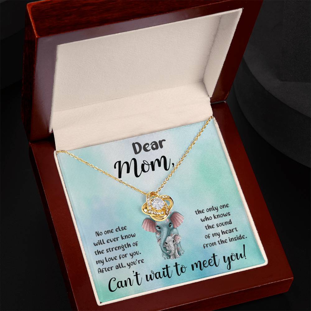 Dear Mom "Can't Wait To Meet Your" Knot Necklace