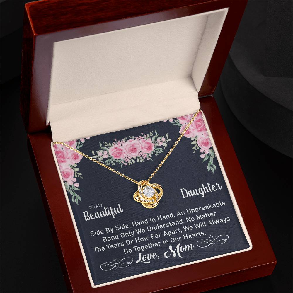To My Daughter "An Unbreakable Bond" Knot Necklace