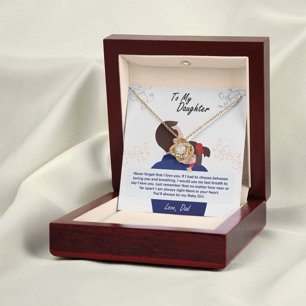 To My Daughter "You'll Always Be My Baby Girl" Knot Necklace