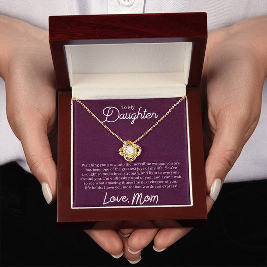 To My Daughter "I'm Endlessly Proud Of You" Knot Necklace