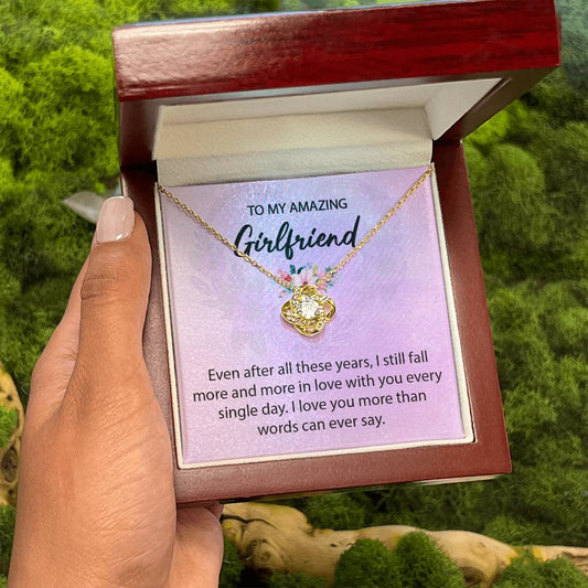 To My Girlfriend "I Love You" Knot Necklace