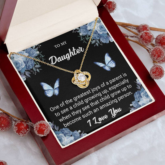 To My Daughter "One Of The Greatest Joys" Knot Necklace