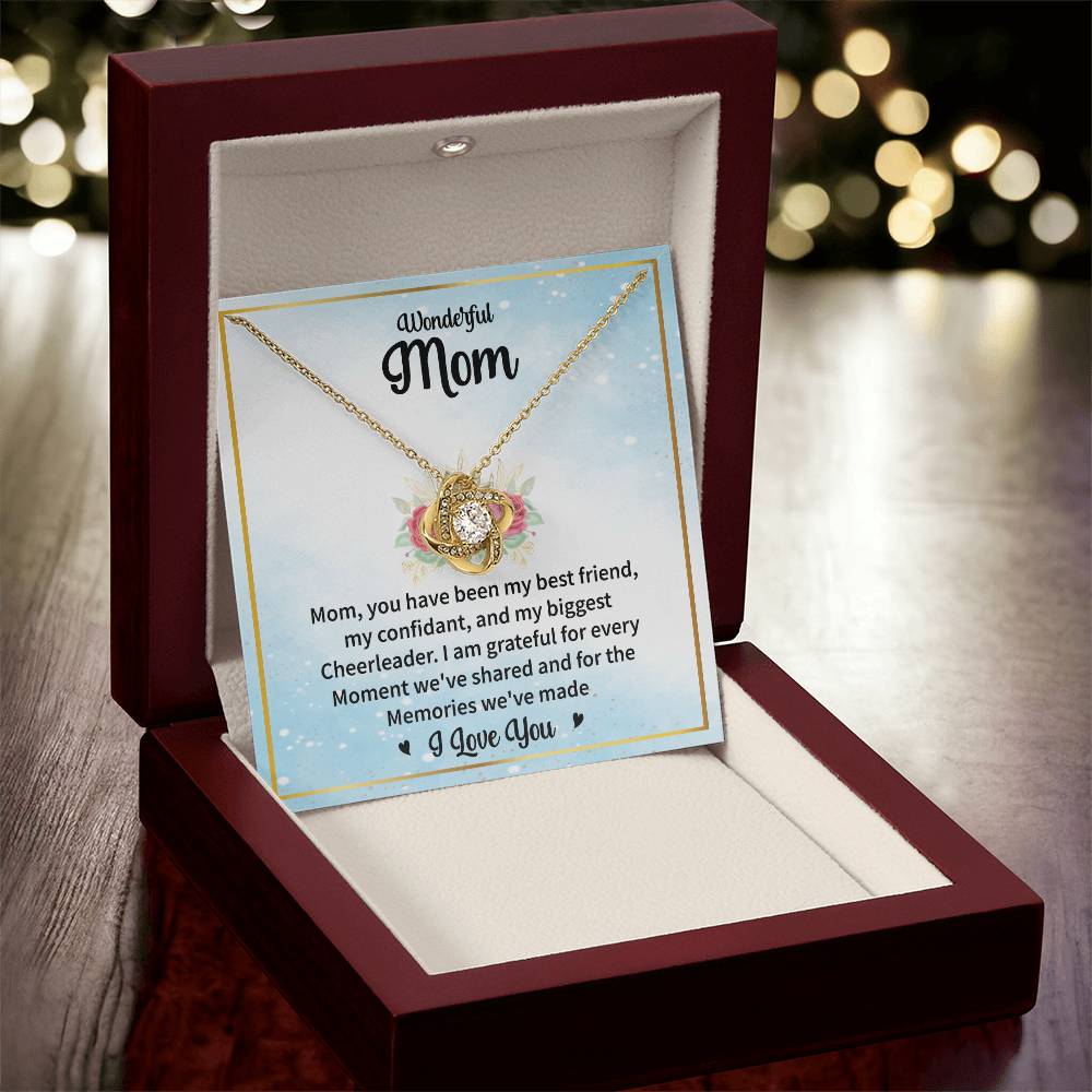 Wonderful Mom "Grateful For Every Moment" Knot Necklace