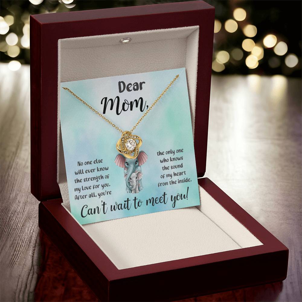 Dear Mom "Can't Wait To Meet Your" Knot Necklace