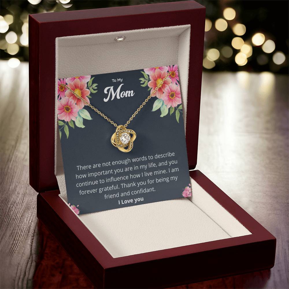 Gift For Mom "I Am Forever Grateful" Knot Necklace