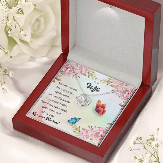 To My Wife "You Are My Life" Knot Necklace