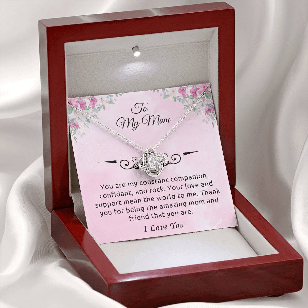 To My Mom "You Are My Rock" Knot Necklace