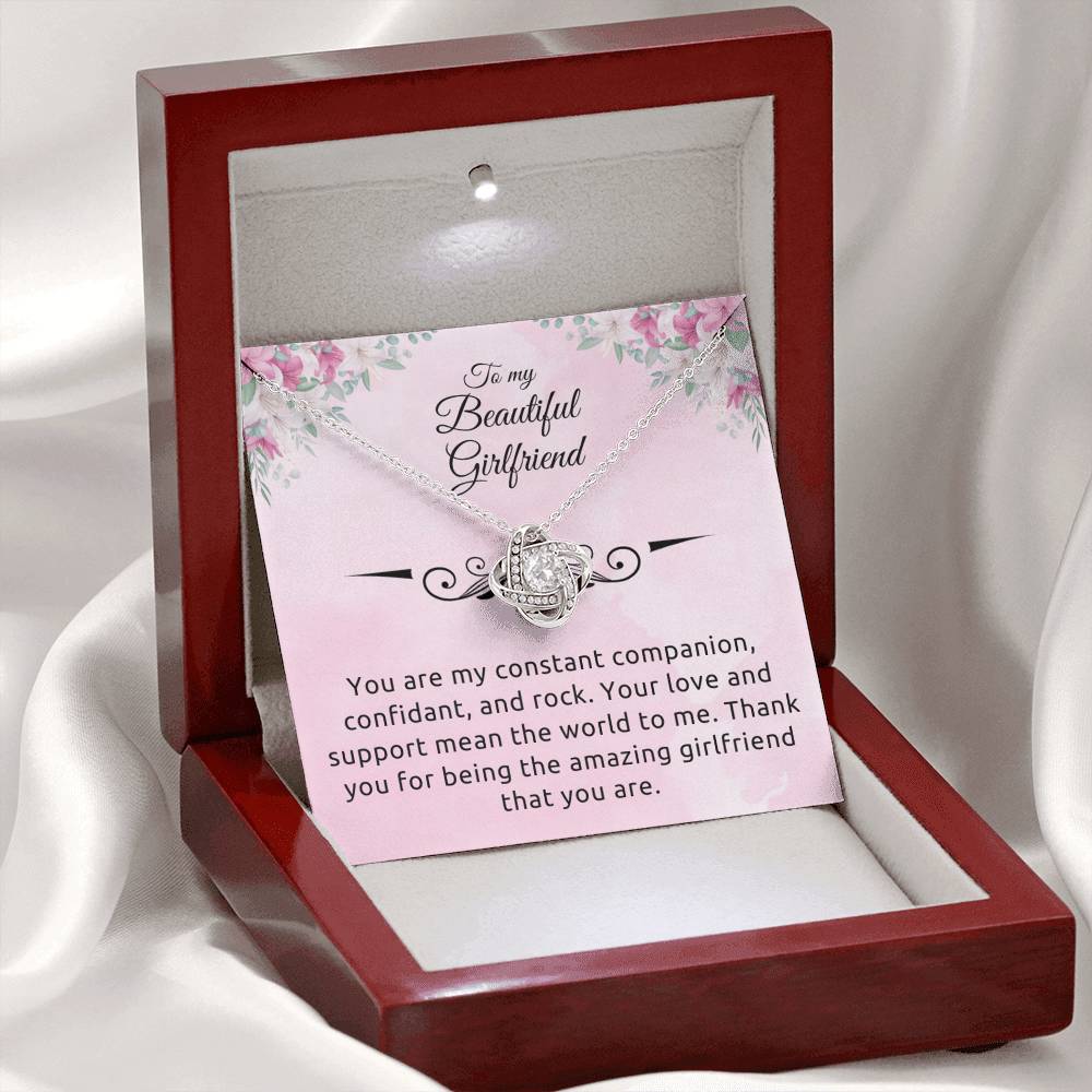 To My Girlfriend "Your Are My Rock" Knot Necklace