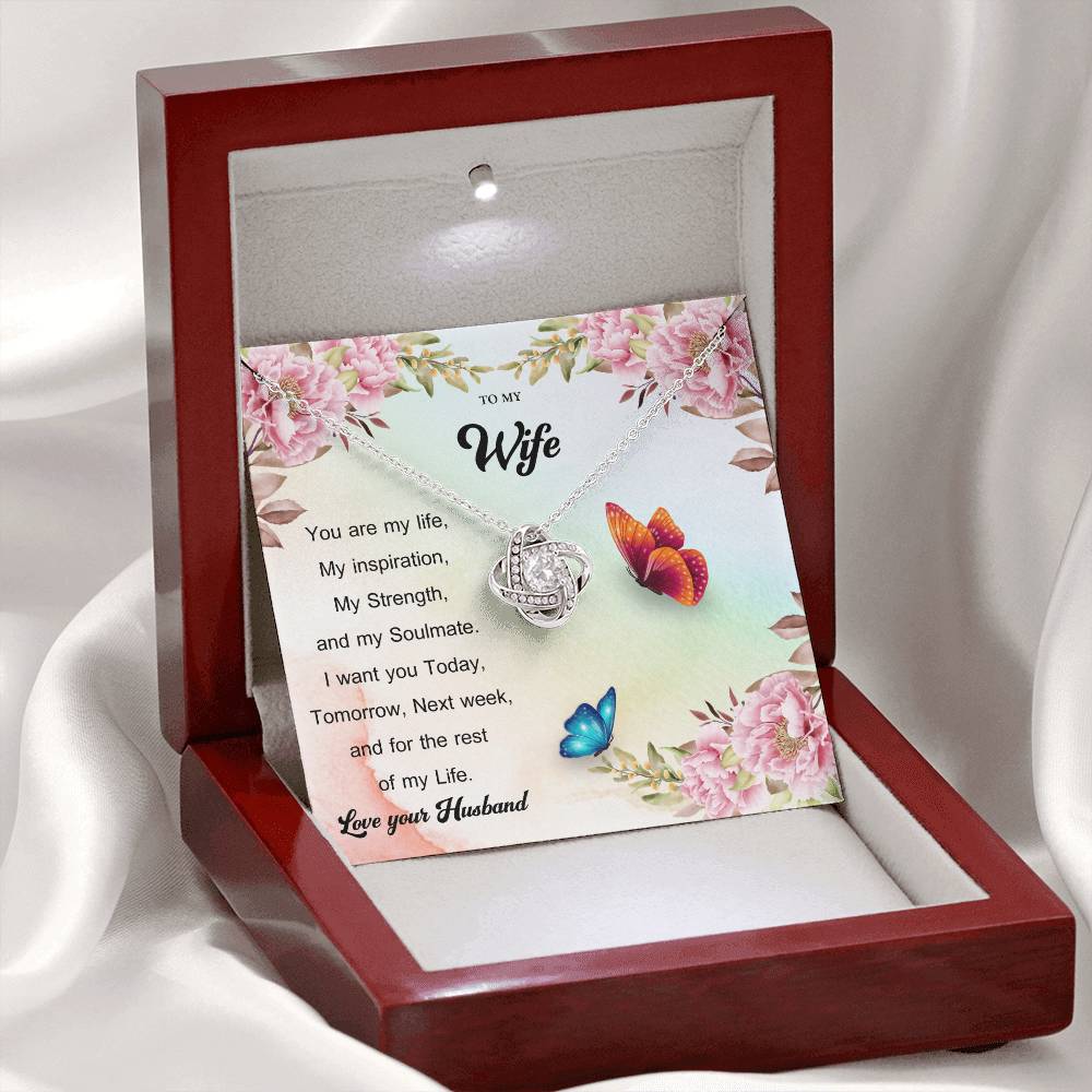 To My Wife "You Are My Life" Knot Necklace