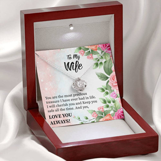 To My Wife "You Are The Most Precious Treasure" Knot Necklace