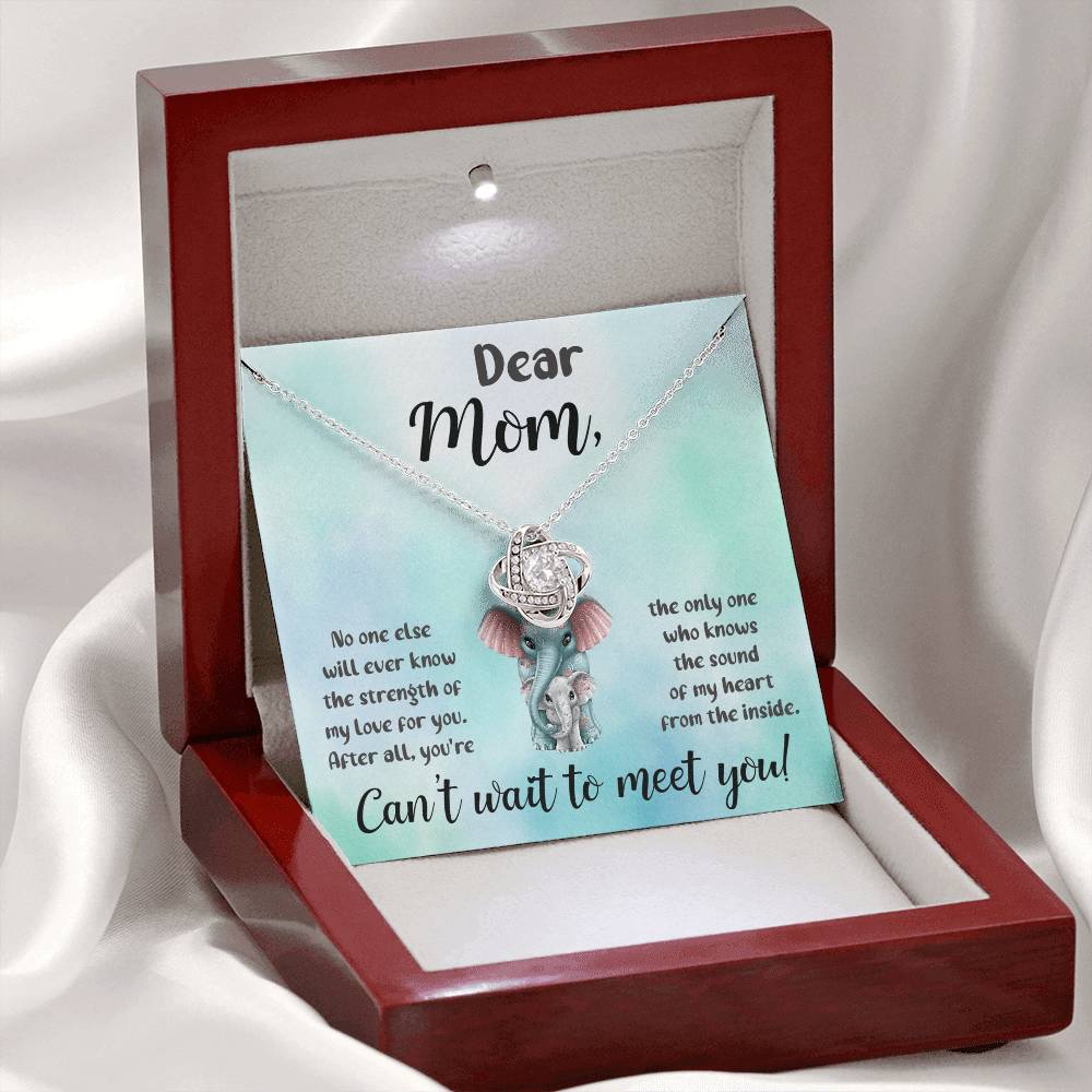 Dear Mom "Can't Wait To Meet Your" Knot Necklace