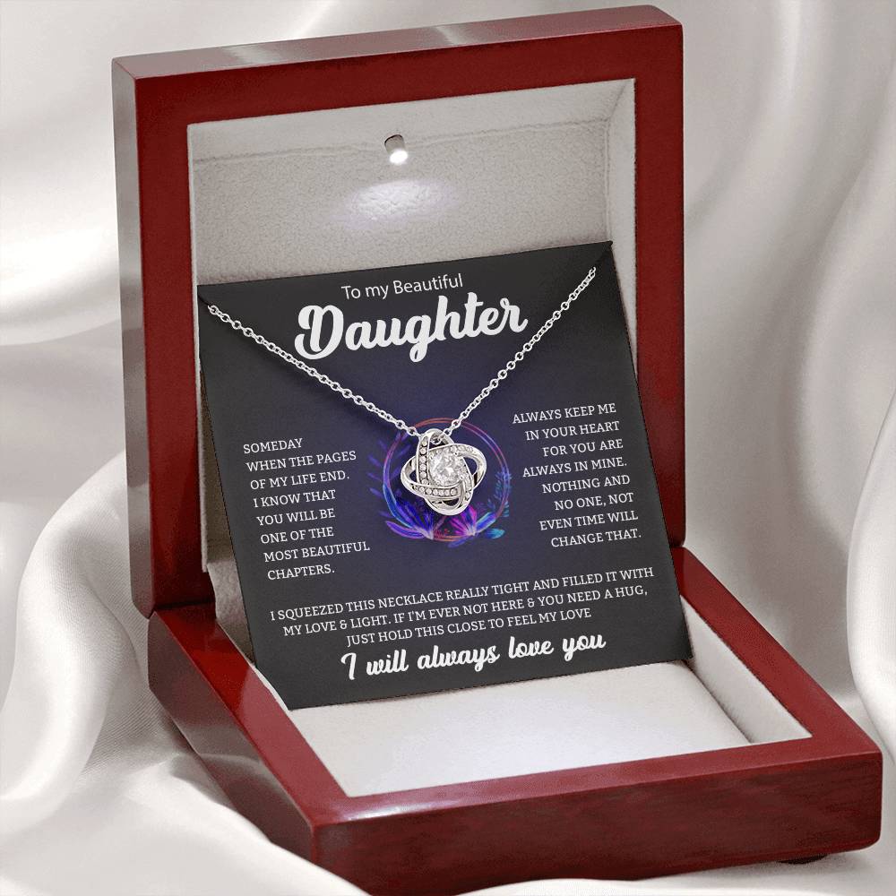 Gift For Daughter "You're Always In My Heart" Knot Necklace