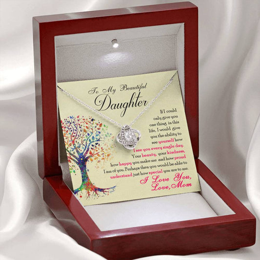 To My Beautiful Daughter "You Are Special To Me" Knot Necklace