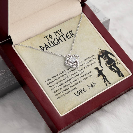 To My Daughter "You Will Never Lose" Knot Necklace