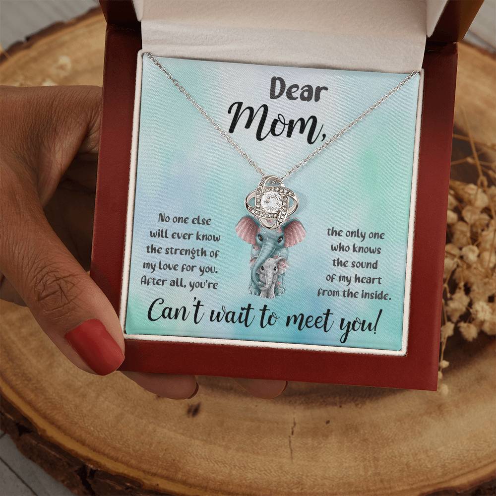 Dear Mom "Can't Wait To Meet Your" Knot Necklace