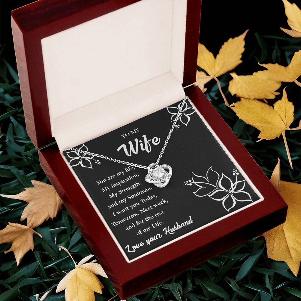 To My Wife "You Are My Strength" Knot Necklace