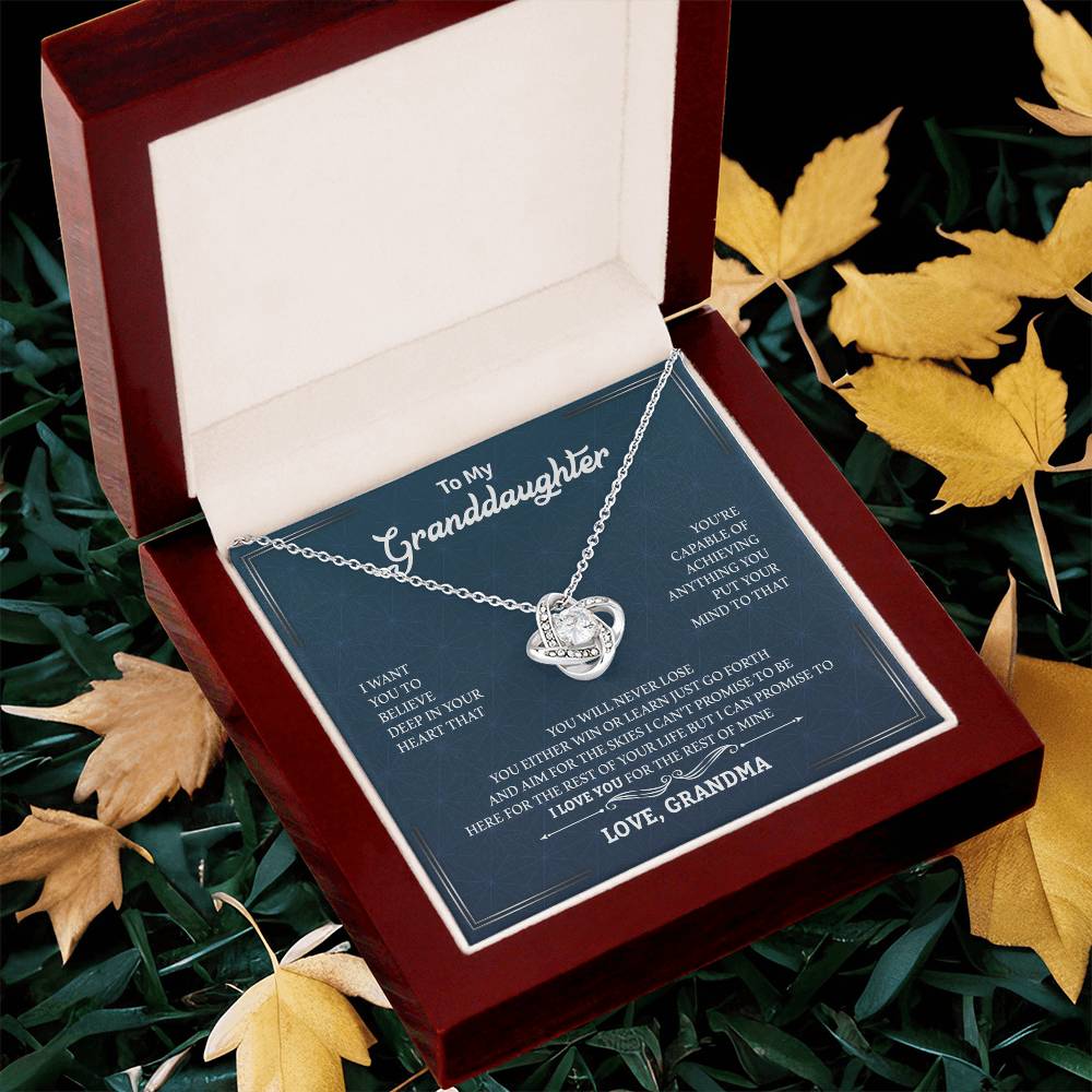 To My Granddaughter "You Will Never Lose" Knot Necklace
