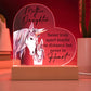 Gift For Mother or Daughter "Never Truly Apart" Heart Acrylic Plaque