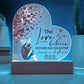 Gift For Mother & Daughter - Knowing No Distance Acrylic Heart Plaque