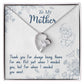 To My Mother "Thank You For Always Being There" Heart Necklace