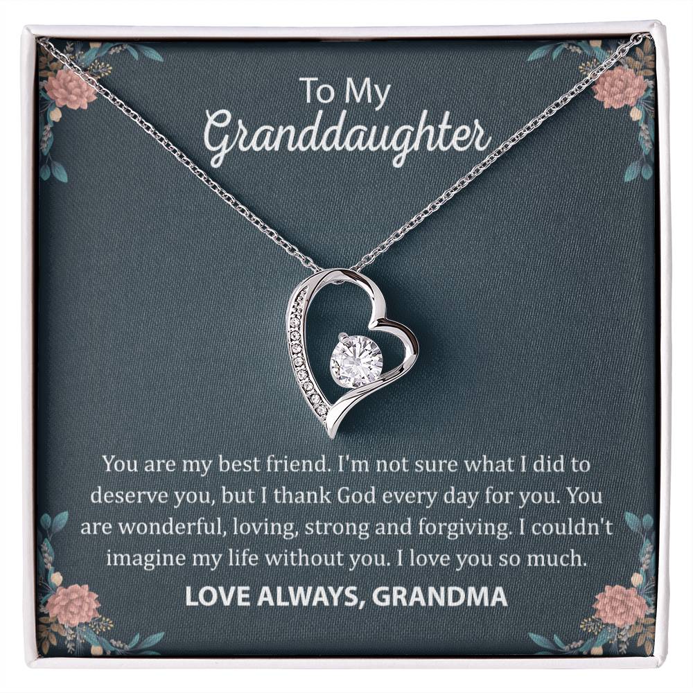 To My Granddaughter "You Are My Best Friend" Heart Necklace