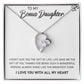 To My Bonus Daughter "Always Shine Like The Brightest Star" Heart Necklace