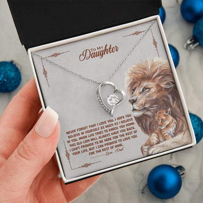 To My Beautiful Daughter "Never Forget That I Love You" Necklace