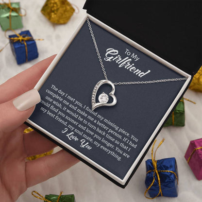 To My Girlfriend "You Complete Me" Heart Necklace