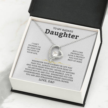 Gift For Daughter "I'll Love And Protect You" Heart Necklace