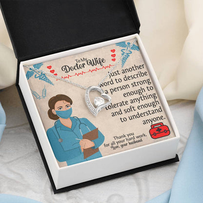 To My Doctor Wife "Thank You" Heart Necklace